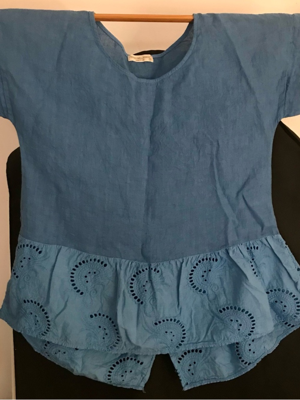 Terzo Millennio linen top Woman S-Small Blue